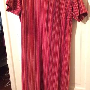 Roamans striped Red linen maxi dress 20W
